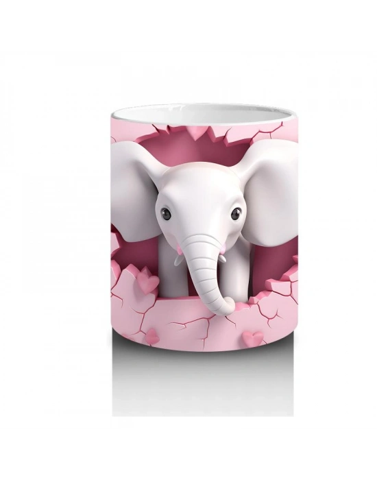 Çocuklara Sütü Sevdiren Sevgi Dolu Fil Kupa Bardak