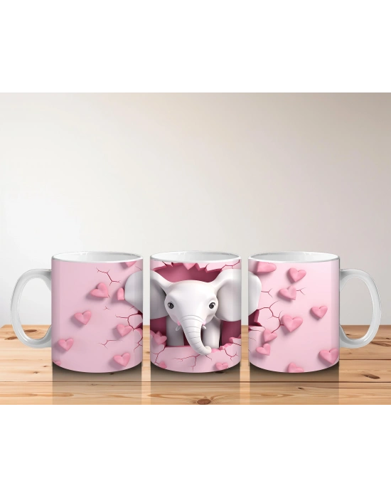 Çocuklara Sütü Sevdiren Sevgi Dolu Fil Kupa Bardak