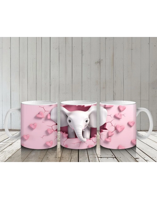 Çocuklara Sütü Sevdiren Sevgi Dolu Fil Kupa Bardak