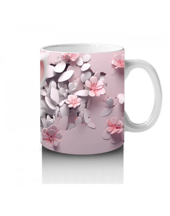 Çocuklara Sütü Sevdiren Sevimli Beyaz Kedicik Desenli Kupa Bardak