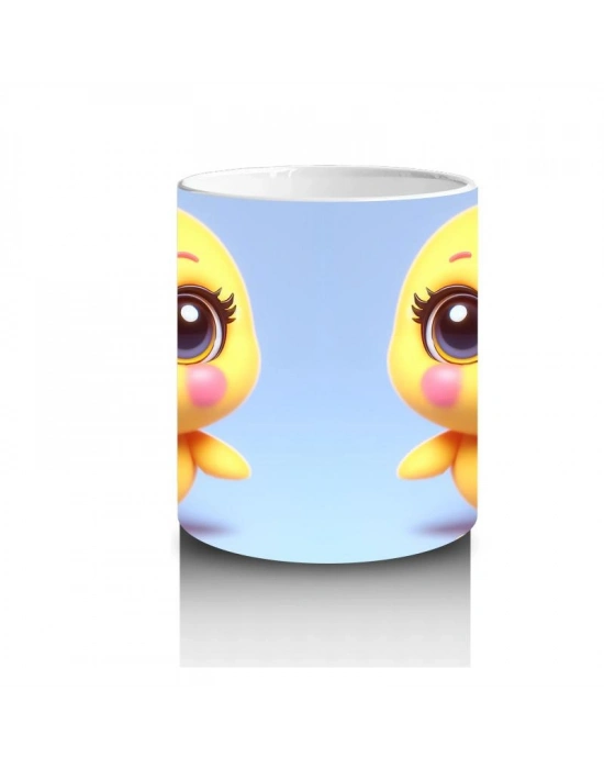 Çocuklara Sütü Sevdiren Sevimli Civciv Çifti Kupa Bardak