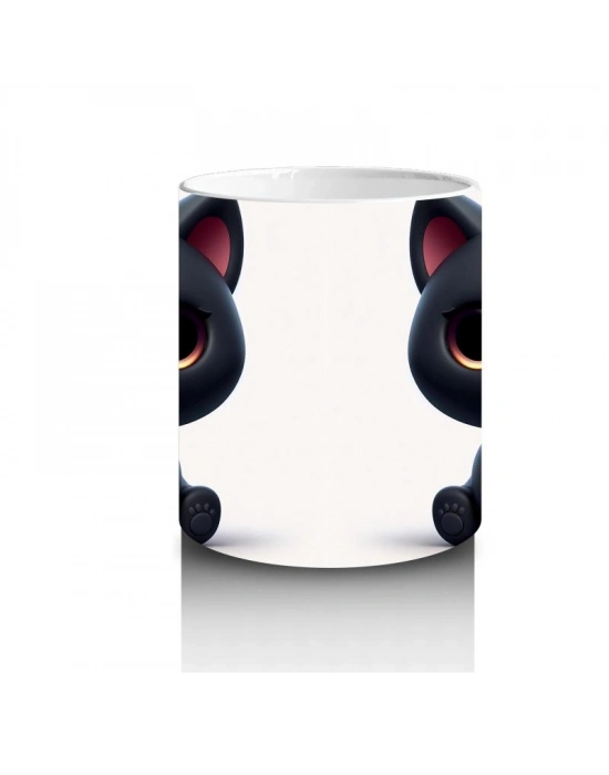 Çocuklara Sütü Sevdiren Sevimli Siyah Kedi Kupa Bardak