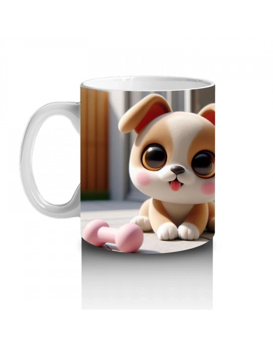 Çocuklara Sütü Sevdiren Sevimli Yavru Köpek Kupa Bardak