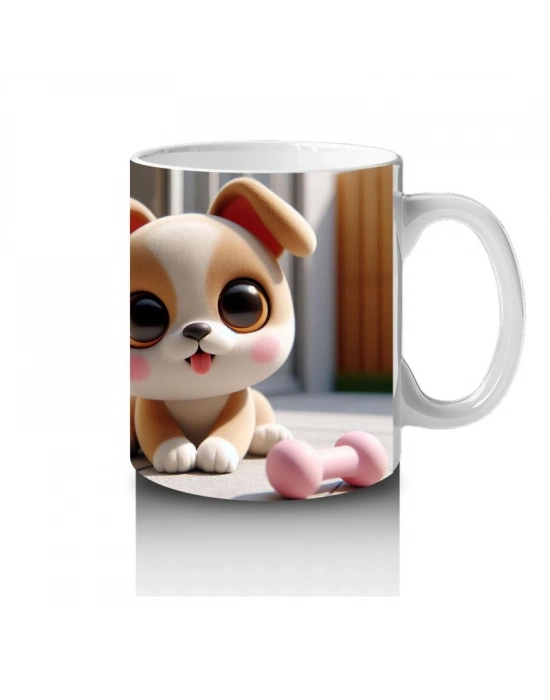 Çocuklara Sütü Sevdiren Sevimli Yavru Köpek Kupa Bardak