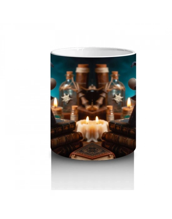 Çocuklara Sütü Sevdiren Sihirli Değnekli Büyücü Fare Desenli Kupa Bardak