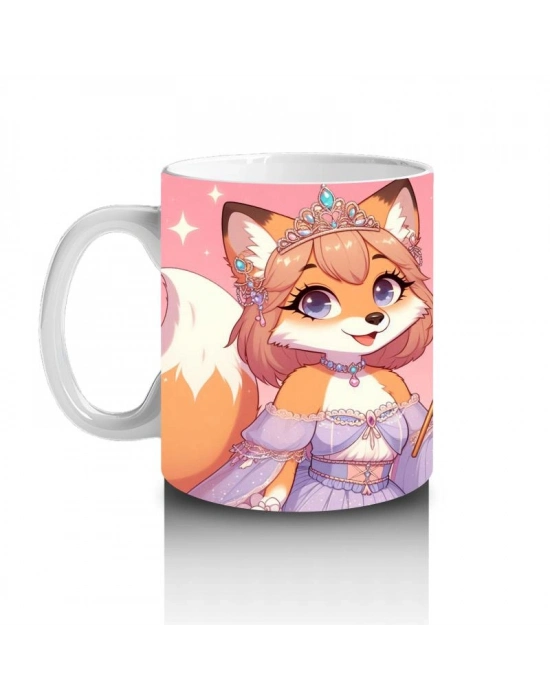 Çocuklara Sütü Sevdiren Sihirli Yıldız Asalı Tilki Prenses Desenli Kupa Bardak