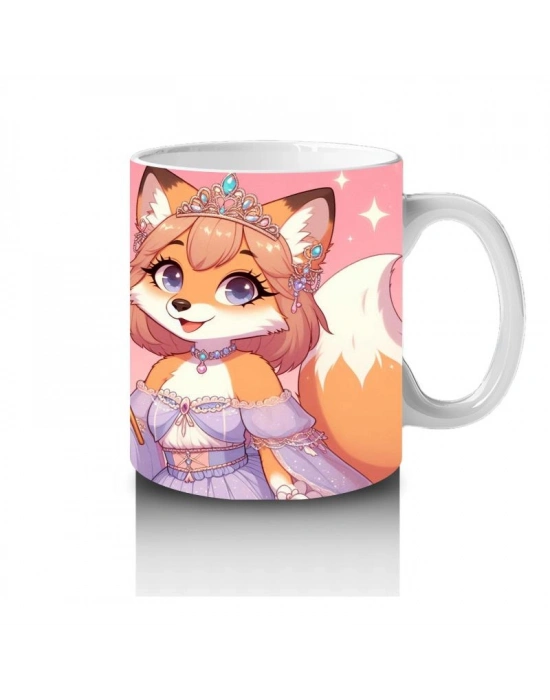 Çocuklara Sütü Sevdiren Sihirli Yıldız Asalı Tilki Prenses Desenli Kupa Bardak