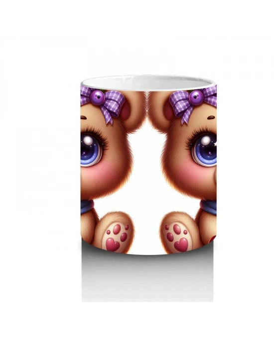 Çocuklara Sütü Sevdiren Şirin Ayıcık Çifti Kupa Bardak