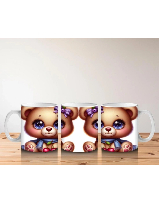 Çocuklara Sütü Sevdiren Şirin Ayıcık Çifti Kupa Bardak