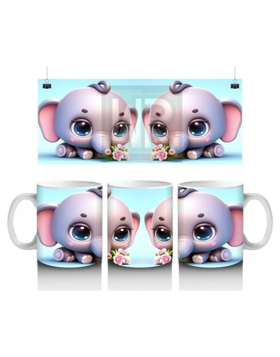 Çocuklara Sütü Sevdiren Şirin Fil Bebeği Kupa Bardak