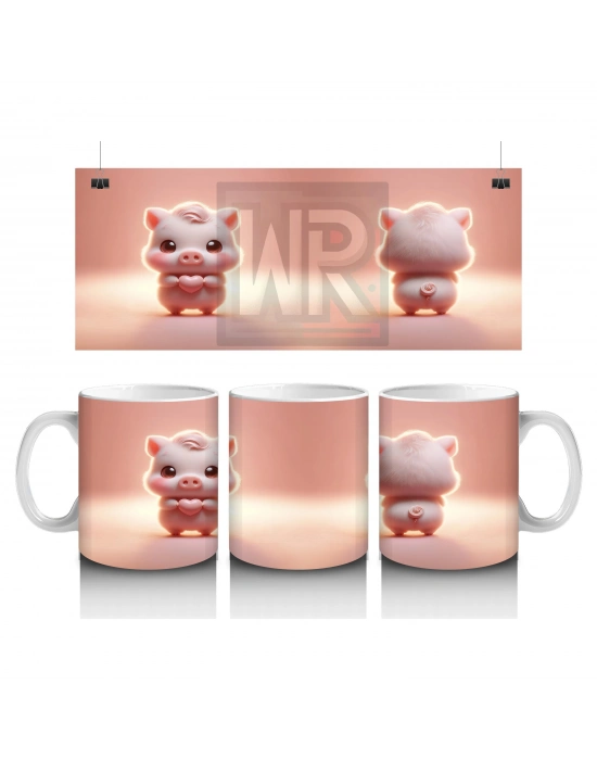 Çocuklara Sütü Sevdiren Şirin Mini Domuz Kupa Bardak