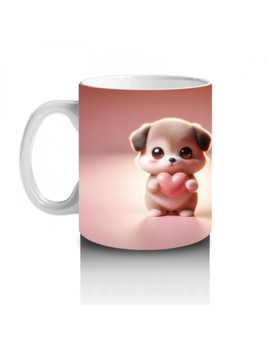 Çocuklara Sütü Sevdiren Şirin Mini Köpek Kupa Bardak