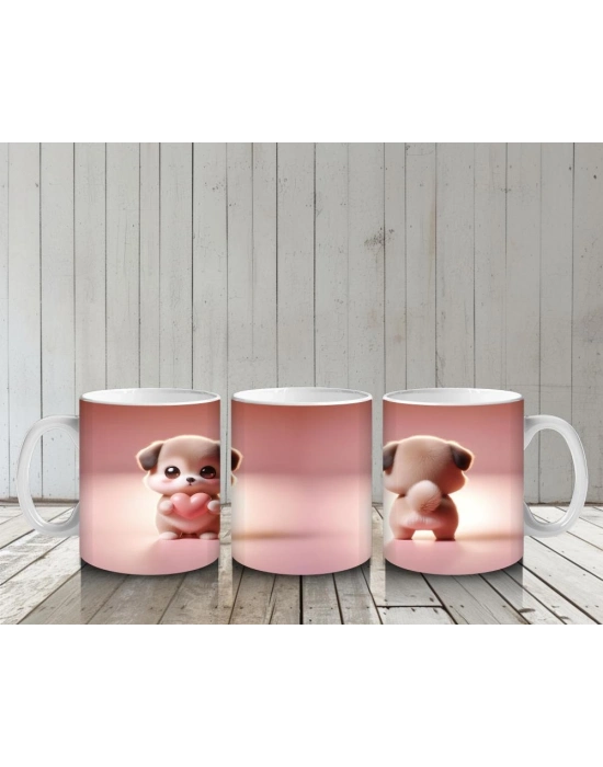 Çocuklara Sütü Sevdiren Şirin Mini Köpek Kupa Bardak