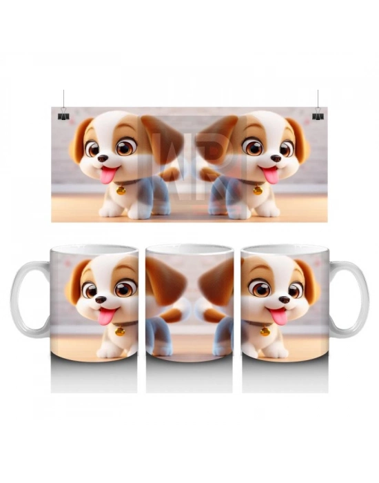 Çocuklara Sütü Sevdiren Şirin Yavru Köpek Kupa Bardak