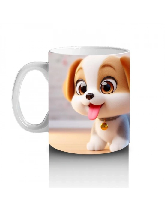 Çocuklara Sütü Sevdiren Şirin Yavru Köpek Kupa Bardak