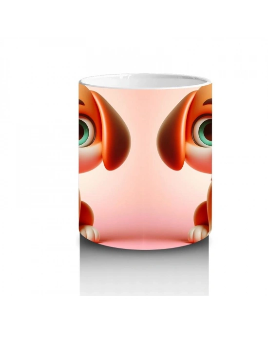 Çocuklara Sütü Sevdiren Şirin Yavru Köpek Kupa Bardak