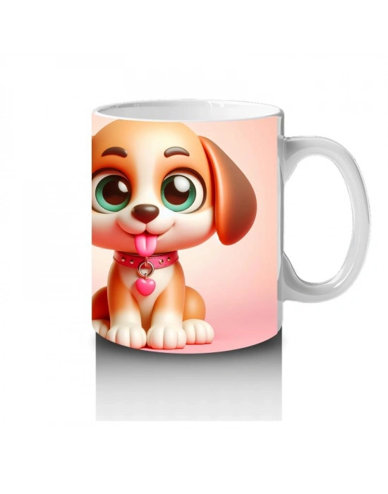 Çocuklara Sütü Sevdiren Şirin Yavru Köpek Kupa Bardak