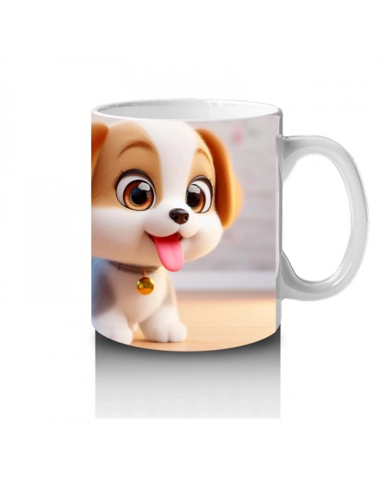 Çocuklara Sütü Sevdiren Şirin Yavru Köpek Kupa Bardak