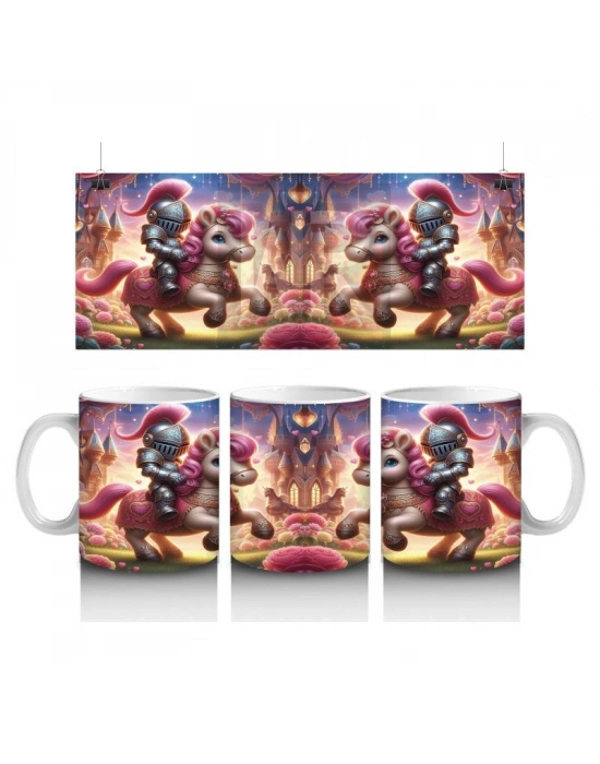 Çocuklara Sütü Sevdiren Şövalye ve Pembe At Kupa Bardak