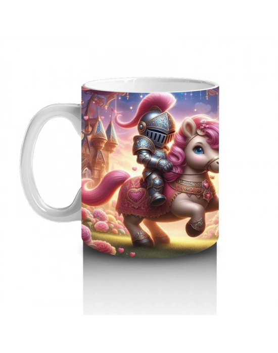 Çocuklara Sütü Sevdiren Şövalye ve Pembe At Kupa Bardak