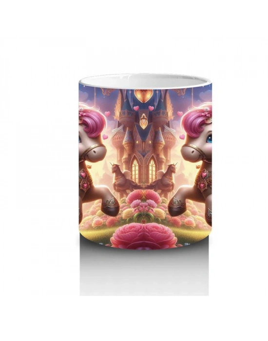 Çocuklara Sütü Sevdiren Şövalye ve Pembe At Kupa Bardak