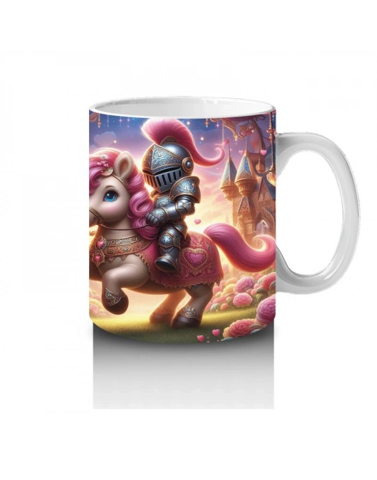 Çocuklara Sütü Sevdiren Şövalye ve Pembe At Kupa Bardak