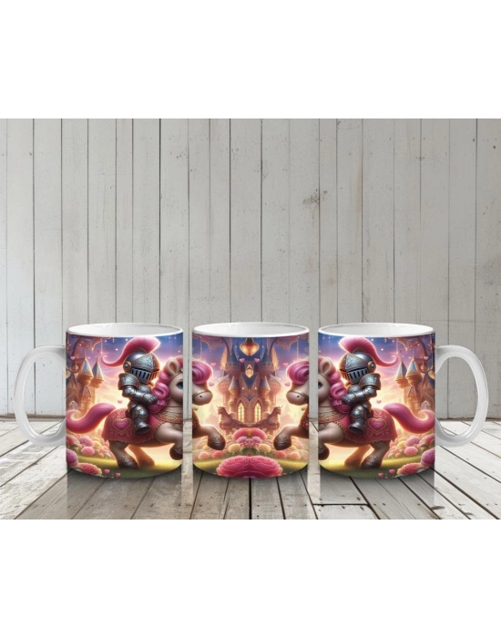 Çocuklara Sütü Sevdiren Şövalye ve Pembe At Kupa Bardak