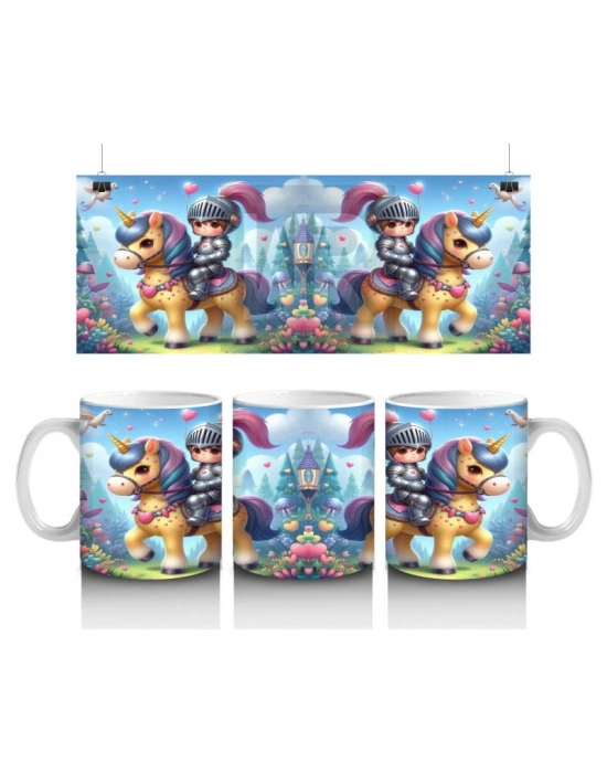 Çocuklara Sütü Sevdiren Şövalyeli Atlı Macera Kupa Bardak