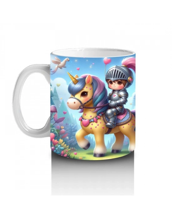 Çocuklara Sütü Sevdiren Şövalyeli Atlı Macera Kupa Bardak