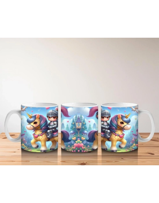 Çocuklara Sütü Sevdiren Şövalyeli Atlı Macera Kupa Bardak