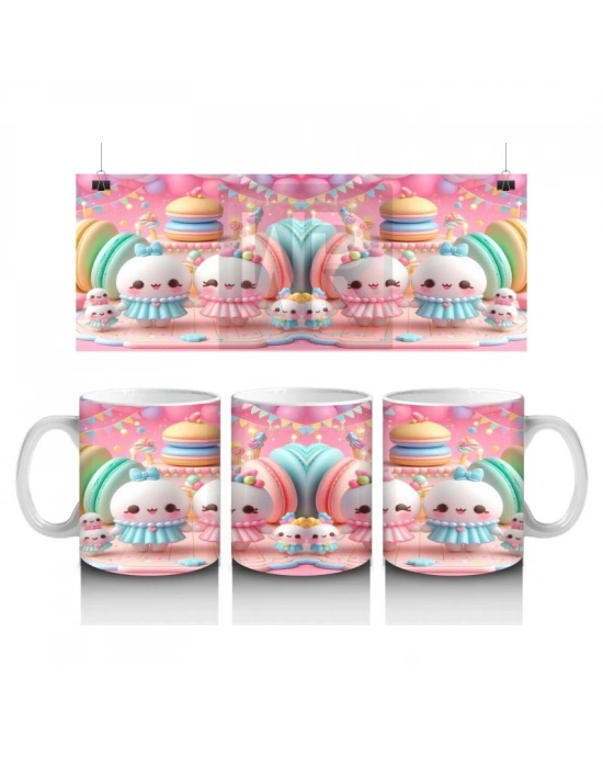 Çocuklara Sütü Sevdiren Tatlı Makaron Dünyası Kupa Bardak