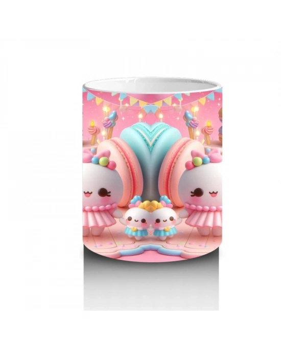 Çocuklara Sütü Sevdiren Tatlı Makaron Dünyası Kupa Bardak