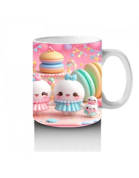 Çocuklara Sütü Sevdiren Tatlı Makaron Dünyası Kupa Bardak