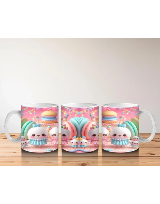 Çocuklara Sütü Sevdiren Tatlı Makaron Dünyası Kupa Bardak