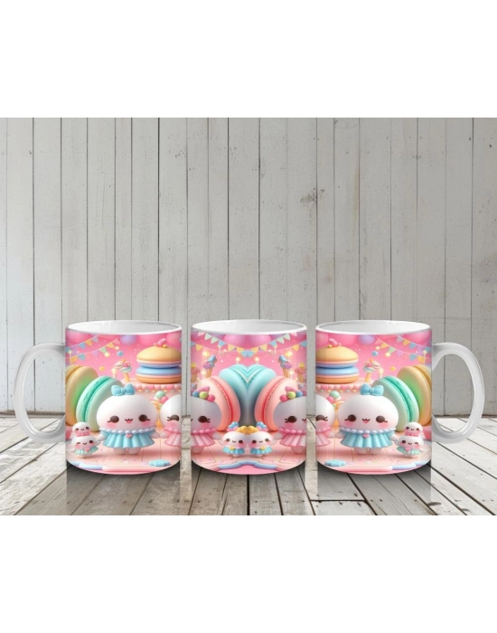 Çocuklara Sütü Sevdiren Tatlı Makaron Dünyası Kupa Bardak