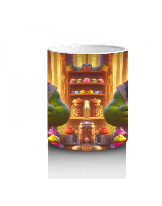 Çocuklara Sütü Sevdiren Tatlı Şef Canavar Desenli Kupa Bardak