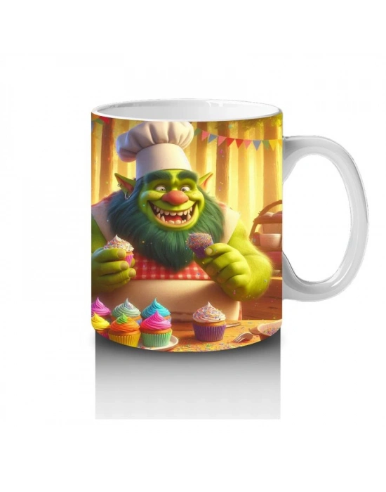 Çocuklara Sütü Sevdiren Tatlı Şef Canavar Desenli Kupa Bardak