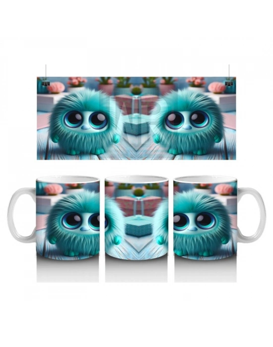 Çocuklara Sütü Sevdiren Tüylü Peluş Top Kupa Bardak