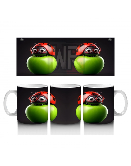 Çocuklara Sütü Sevdiren Uğur Böceği Elma Kupa Bardak