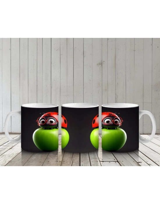 Çocuklara Sütü Sevdiren Uğur Böceği Elma Kupa Bardak