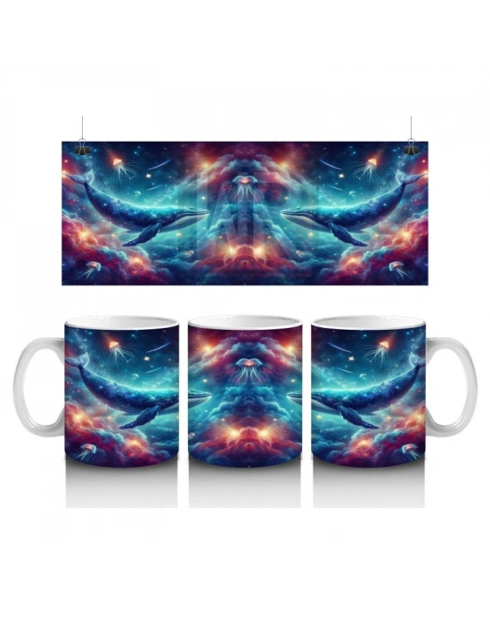 Çocuklara Sütü Sevdiren Uzay Balinaları Kupa Bardak