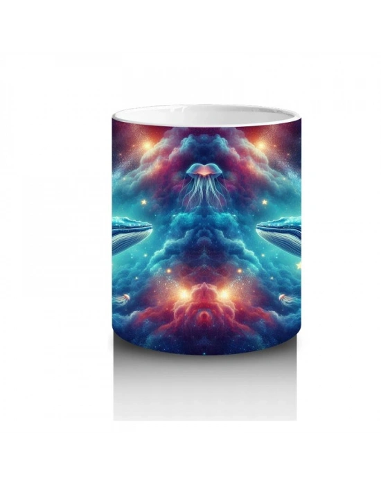 Çocuklara Sütü Sevdiren Uzay Balinaları Kupa Bardak