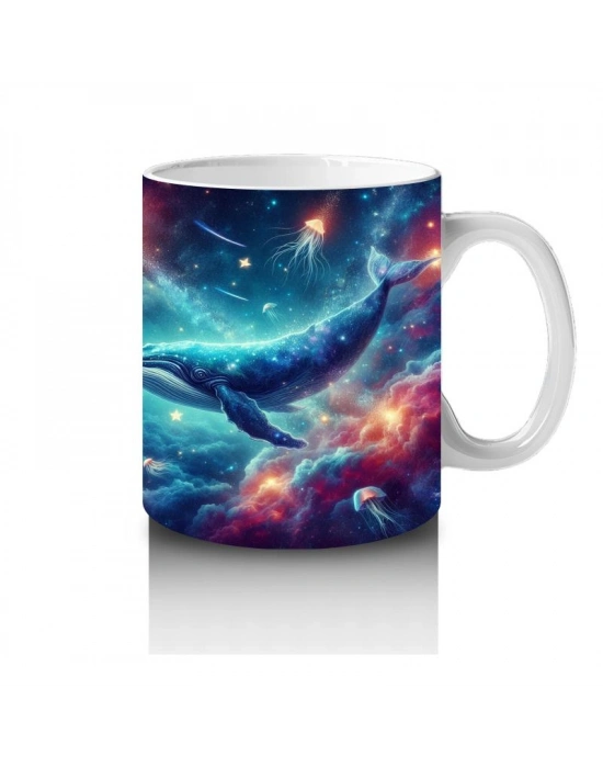 Çocuklara Sütü Sevdiren Uzay Balinaları Kupa Bardak