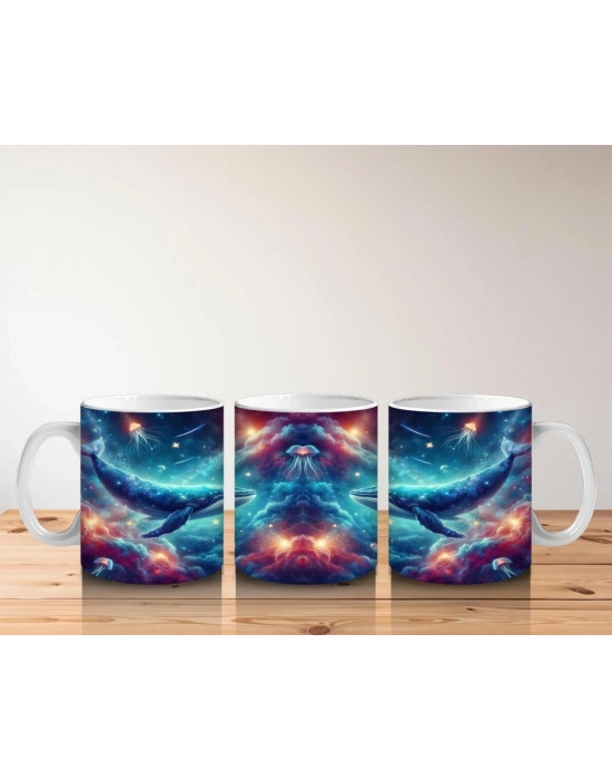 Çocuklara Sütü Sevdiren Uzay Balinaları Kupa Bardak