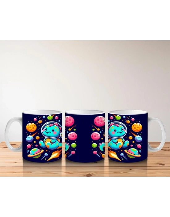 Çocuklara Sütü Sevdiren Uzay Keşif Kedisi Kupa Bardak