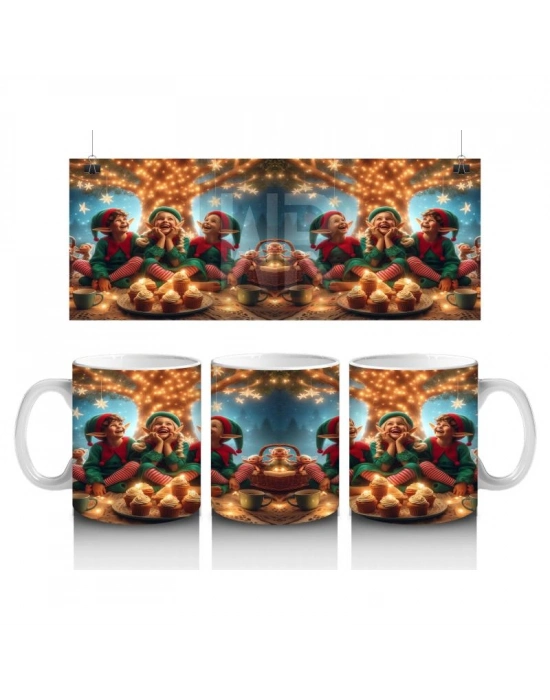 Çocuklara Sütü Sevdiren Yılbaşı Perisi Elf Kupa Bardak