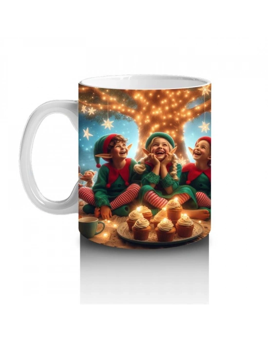 Çocuklara Sütü Sevdiren Yılbaşı Perisi Elf Kupa Bardak