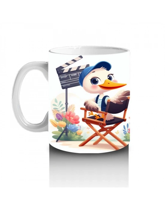 Çocuklara Sütü Sevdiren Yönetmen Ördek Desenli Kupa Bardak