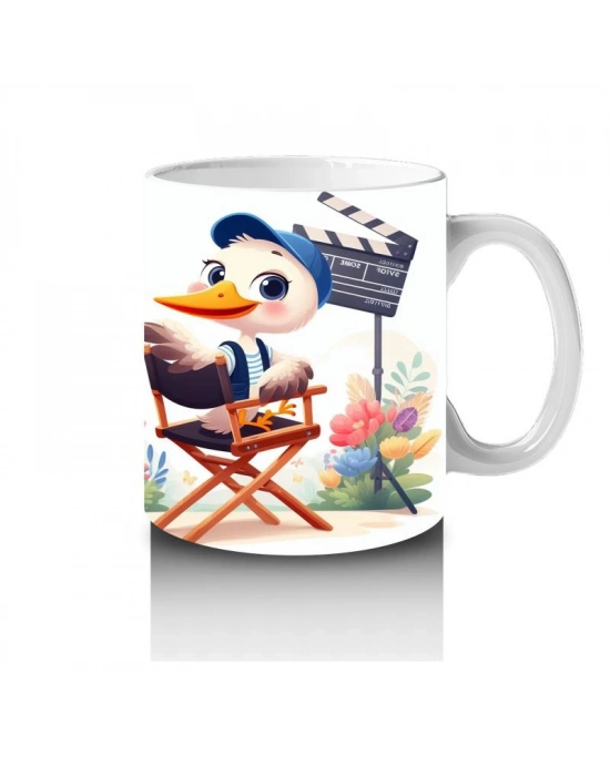 Çocuklara Sütü Sevdiren Yönetmen Ördek Desenli Kupa Bardak