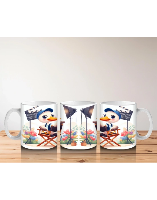 Çocuklara Sütü Sevdiren Yönetmen Ördek Desenli Kupa Bardak